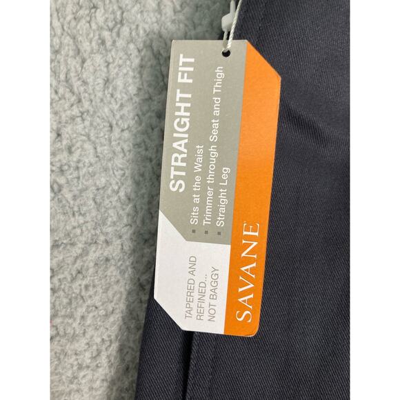 Savane Men's Chino Pants Size 40‎ Blue Straight Leg Wrinkle Free NEW NWT - Picture 3 of 12
